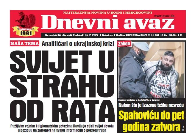 Danas u "Dnevnom avazu" čitajte: Svijet u strahu od rata