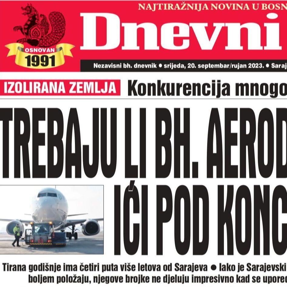 U današnjem izdanju "Dnevnog avaza" čitajte: Trebaju li bh. aerodromi ići pod koncesiju