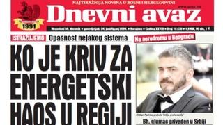 U današnjem "Dnevnom avazu" čitajte: Ko je kriv za energetski haos u regiji