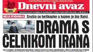 U današnjem "Dnevnom avazu" čitajte: Drama s čelnikom Irana